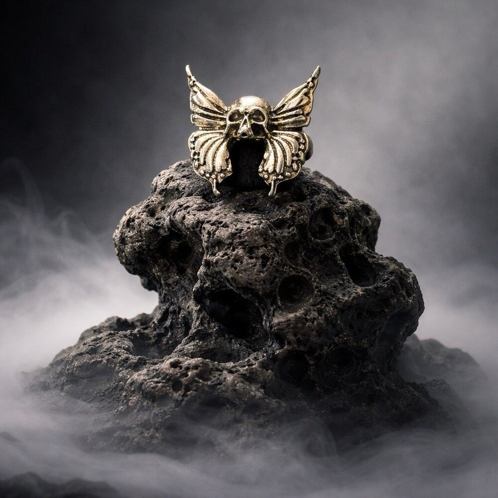 Flying Skull Butterfly wings or Death Moth Gothic punk Biker Style Fashion